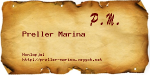 Preller Marina névjegykártya